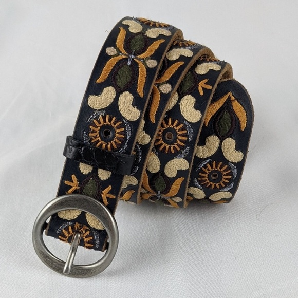 Lucky Brand Accessories - Lucky Brand Embroidered Leather Belt